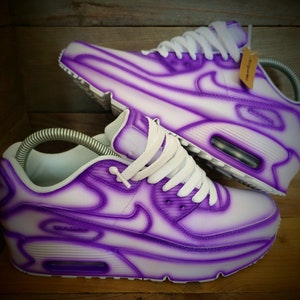 Custom Painted Air Max 90/Sneakers/Shoes/Kicks/Premium/Personalised/Purple Cartoon