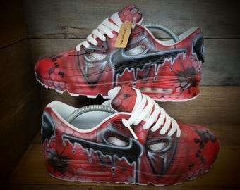 Tênis Air Max 90 pintado à mão/Tênis/Sapatos/Calçados/Premium/Personalizado/Vermelho DP