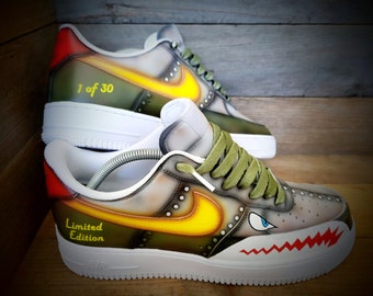 Air Force 1/AF1/Tênis/Sapatos/Chuteiras/Premium/Personalizados/Premium Warhawk/Dentes de Tubarão Personalizados