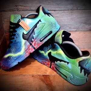 Custom Painted Air Max 90/Sneakers/Shoes/Kicks/Premium/Personalised/White Cartoon