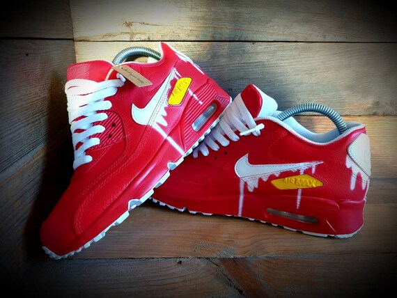 Custom Painted Air Max 90/Sneakers/Shoes/Kicks/Premium/Personalised/White Cartoon