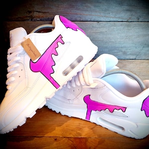 Custom Painted Air Max 90/Sneakers/Shoes/Kicks/Premium/Personalised/Neon Purple Drip