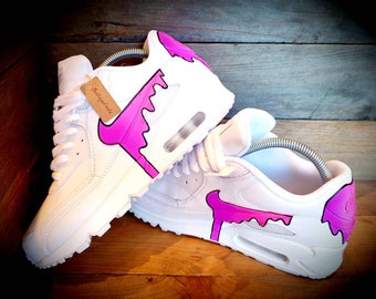 Custom Painted Air Max 90/Sneakers/Shoes/Kicks/Premium/Personalised/Neon Purple Drip