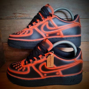Custom Air Force 1/AF1/Sneakers/Shoes/Kicks/Premium/Personalised/Neon Orange Cartoon