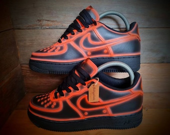 Custom Air Force 1/AF1/Sneakers/Shoes/Kicks/Premium/Personalised/Neon Orange Cartoon
