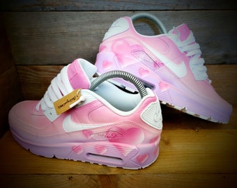 Custom Painted Air Max 90/Sneakers/Shoes/Kicks/Premium/Personalised/Hearts