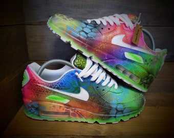 Zapatillas Air Max 90 personalizadas pintadas a mano/zapatillas/zapatillas premium/personalizadas/grafiti neón
