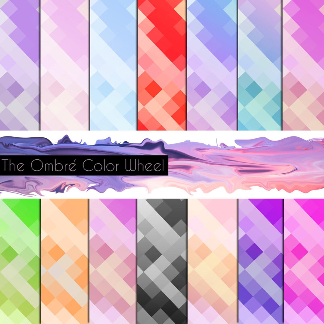 Colorful Mosaic Digital Paper / Pixel Paper / Scrapbook Paper ...