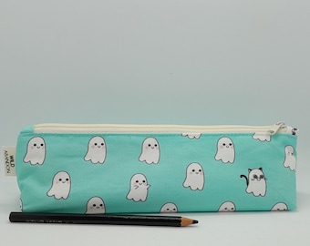 Piórnik Ghost Kitty – Kawaii Goth Cotton Pouch na przybory piśmiennicze