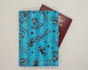 Funda para pasaporte de extraterrestres: billetera de viaje de algodón hecha a mano