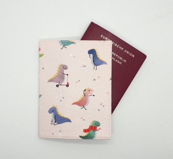 Playful Dinosaurs Passport Cover Pink Cute Passport Holder Etsy India