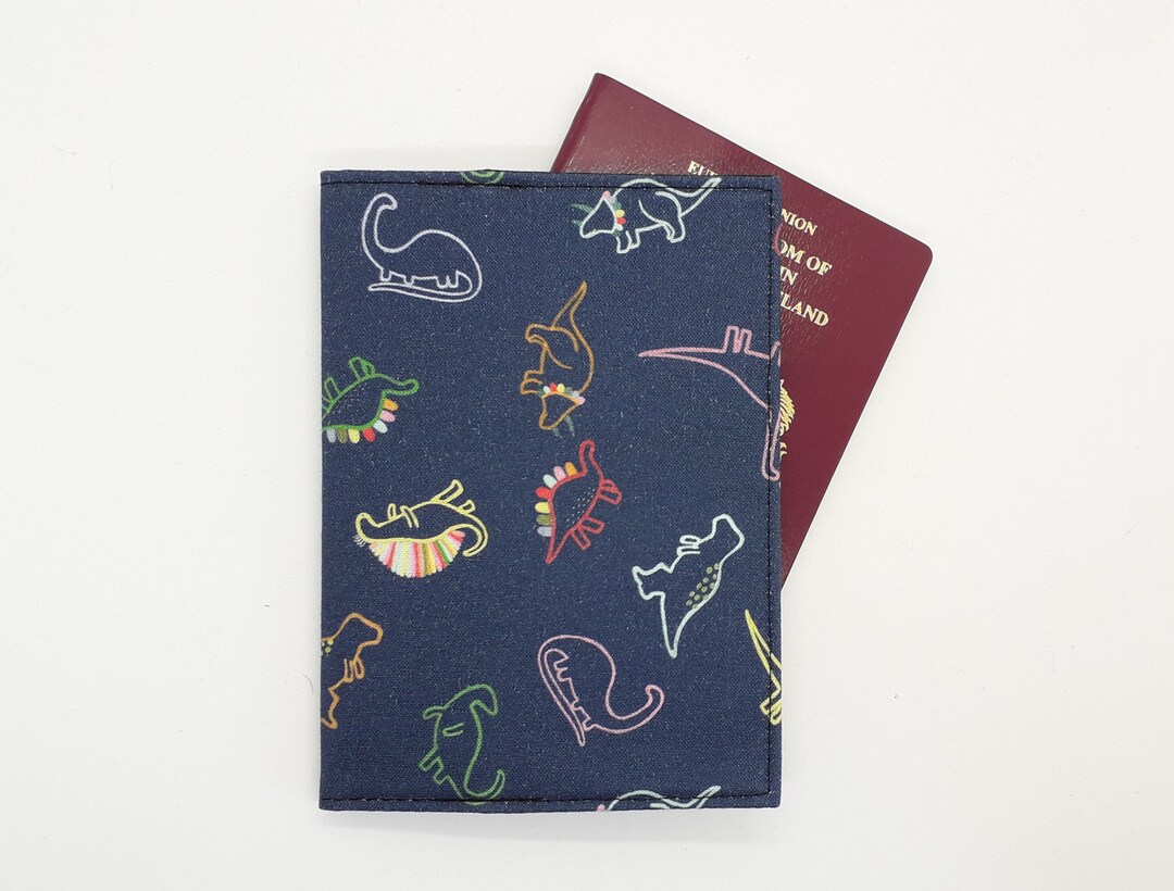 Neon Dinosaurs Passport Cover Cute Passport Holder Case Gender Neutral Travel Accessories Gift