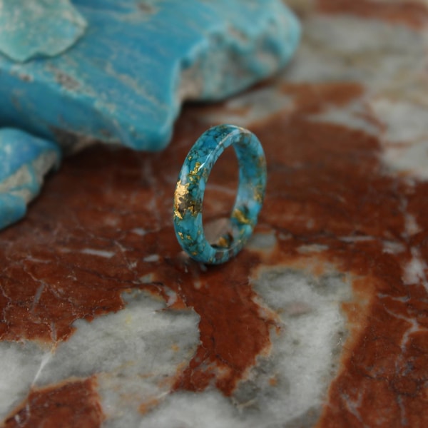 ring in epoxy and turquoise