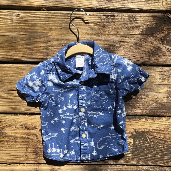 Boys Tropical Parrot Hawaiian Luau Cruise Aloha Shirt Made in Hawaii