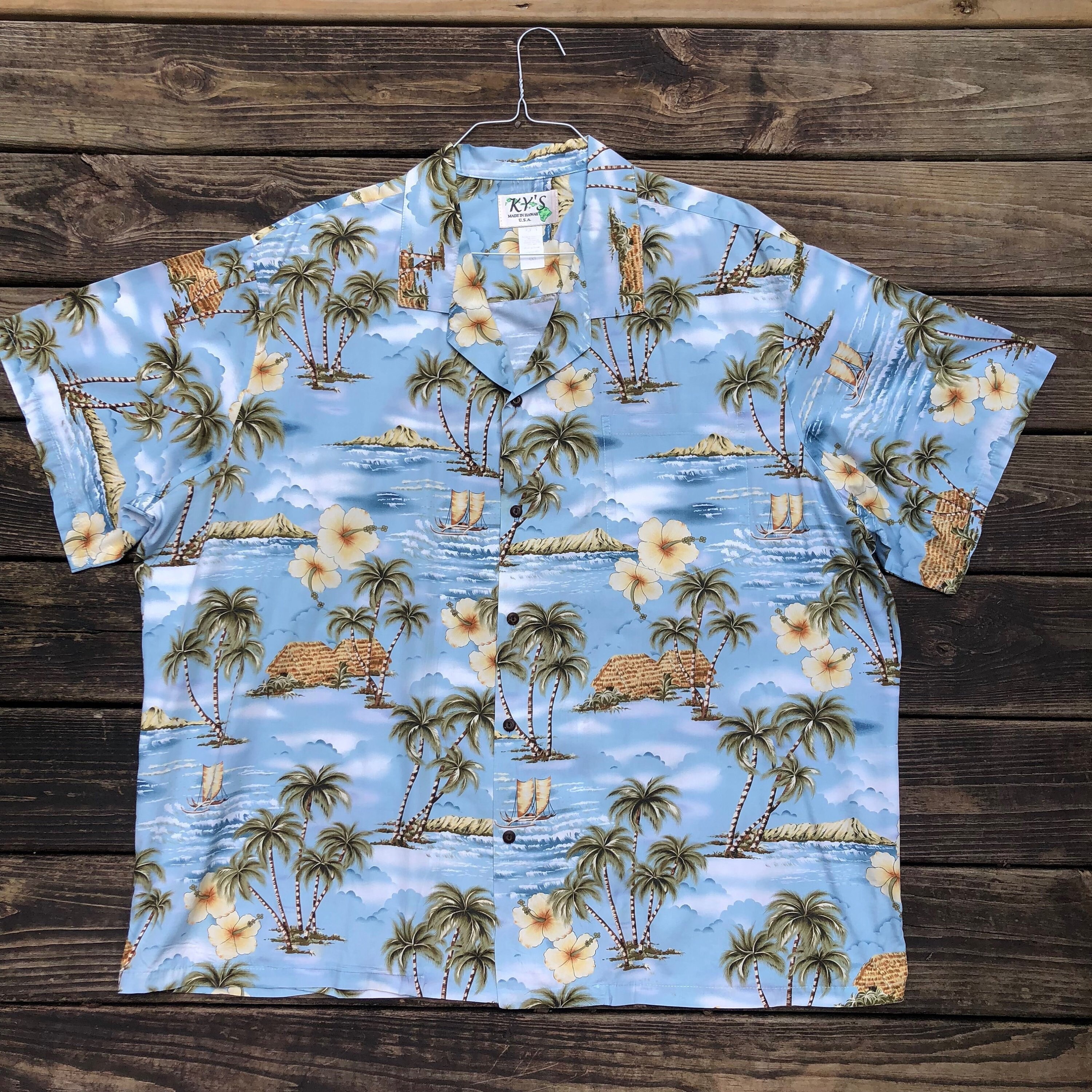 4XL KY fait dans Hawaii - 100 % coton - Plus Size - plage mariage - authentique-île-bateau-Oasis-XXXXL-Palm arbres-Hibiscus-bleu-USA-Luau 4XL KY fait dans Hawaii - 100 % coton coton % - Plus Size - plage mariage - authentique-île-bateau-Oasis-XXXXL-Palm arbres-Hibiscus-bleu-USA-Luau 29dfb0