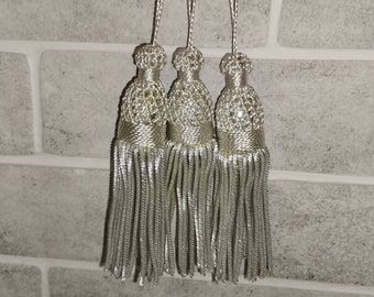 Silver Bullion Tassels  for church Vestments - Decoration - Metal 11 см (4,5 inches) tassels without worms