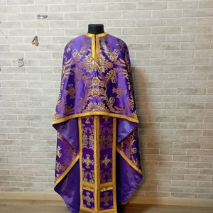 Greek vestment set for priest - Priest robe - Orthodox vestments - Priest vestment - Clothes for priests - Religious cloth
