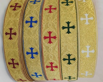 Crosses Church galoon 2,5 cm (1") 4 cm (1,5")  - Church galoon - Liturgical Galloon trim - ribbon