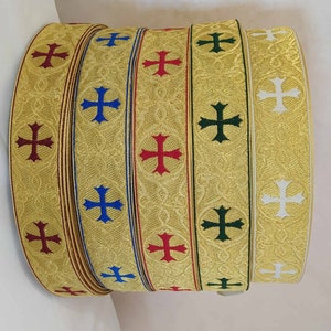 Kreuze Kirche galoon 2,5 cm (1&quot;) 4 cm - Kirche galoon - Liturgische Galloon Borte - Band