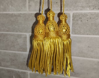 Gold Bullion Tassels  for church Vestments - Decoration - Metal 11 см (4,5 inches) tassels without worms