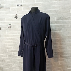 Greek style cassock without decorative embroidery - Orthodox cassock in dark blue - Inner cassock - Orthodox cassock