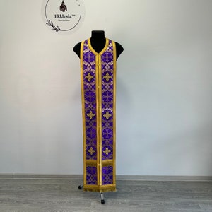 Communion set in silk - Stole and cuffs - Priest&#39;s set - Orthodox Communion stole - Epitrakhilion and cuffs