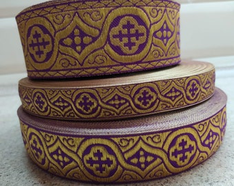 Pavlovsky Church galoon 2.5cm (1&quot;) 3.8 cm (1.5&quot;) 5 cm (2&quot;) - Church galoon - Liturgical Galloon trim - ribbon