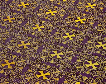 Alanya church silk fabric - Brocade - Church Brocade - Liturgical Brocade - Priest Brocade