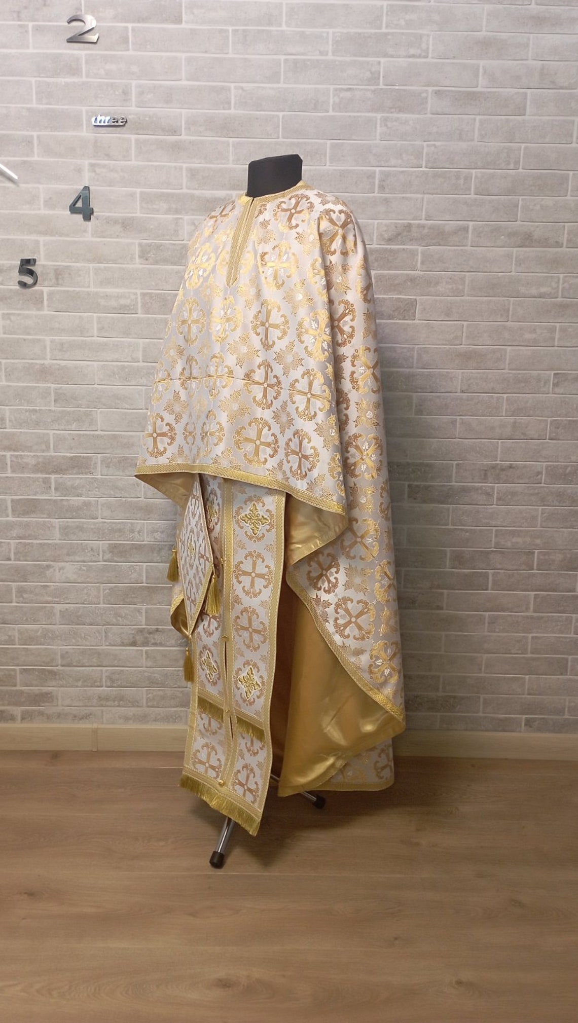 Priest Yoke Robe Greek Vestment in Athos Brocade - Priest Robe - Orthodox Vestments ...