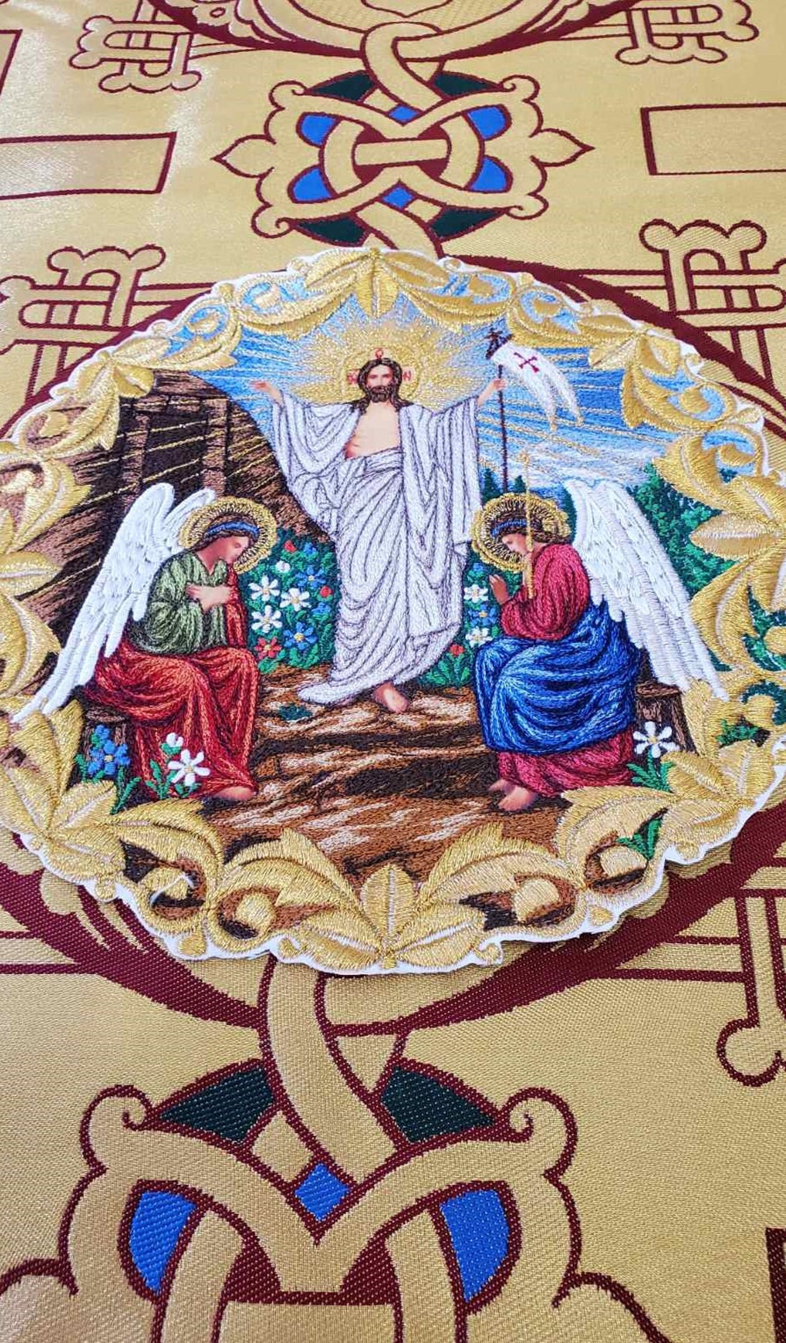 Liturgical embroidered vestment appliques Round icon patch Etsy