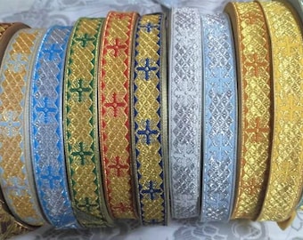 Liturgical trim 2.5cm (1&quot;) and 3.8 cm (1.5&quot;) - Church galoon - Galloon trim - Ribbon