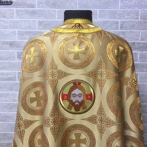 Greek style vestment with icon of the Savior - Priest vestment - Liturgical vestments - Liturgical garments