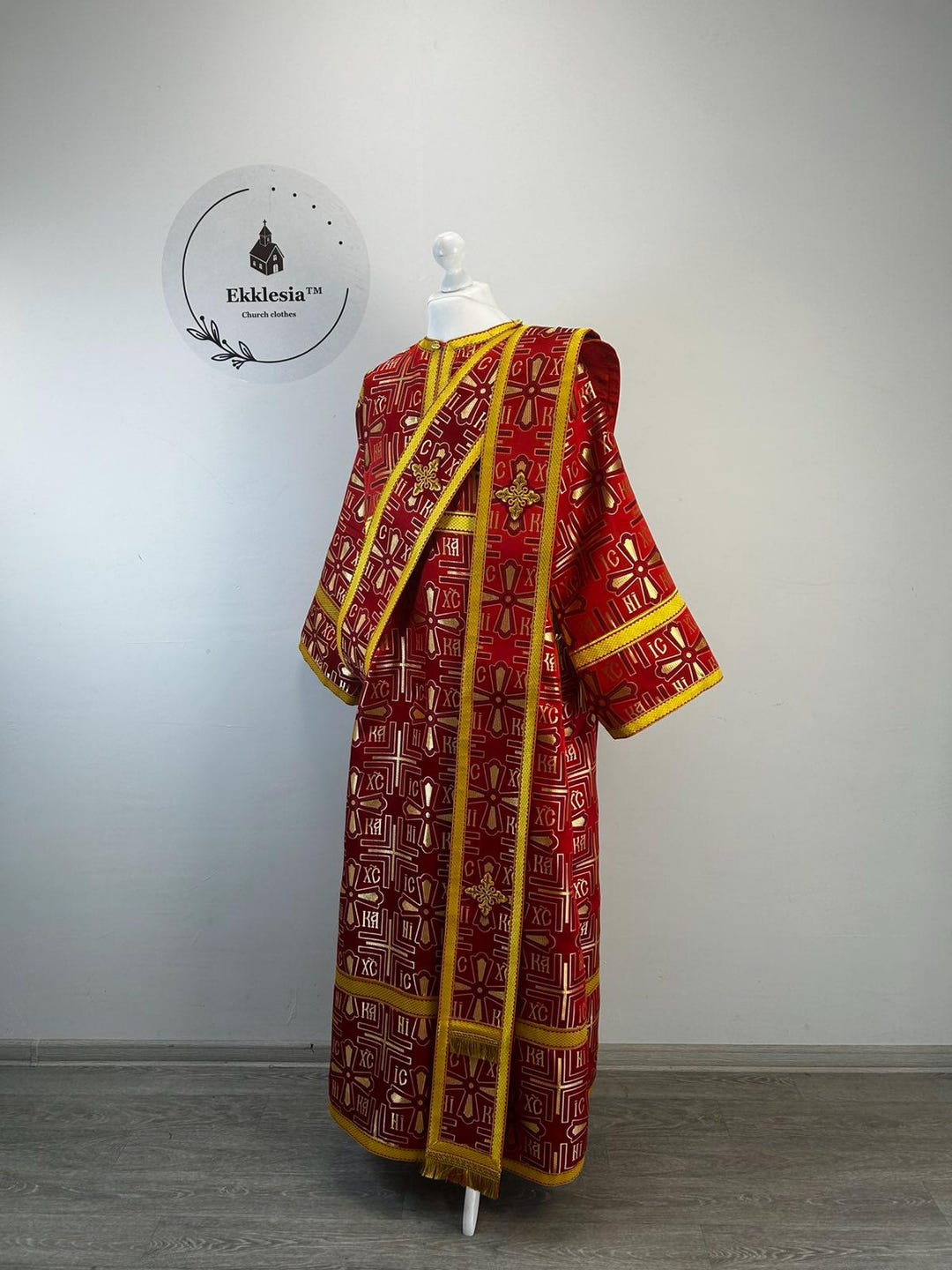 Protodeacon Red Sticharion for Protodeacon in NIKA Brocade - Deacon's Alb ...