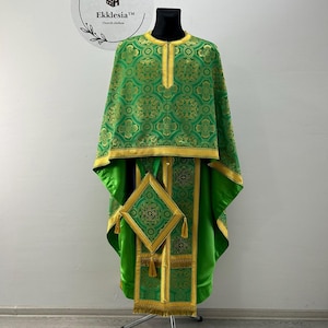 Orthodox vestment set with crosses with the Virgin Mary - Priest vestment - Liturgical vestment - Greek phelon