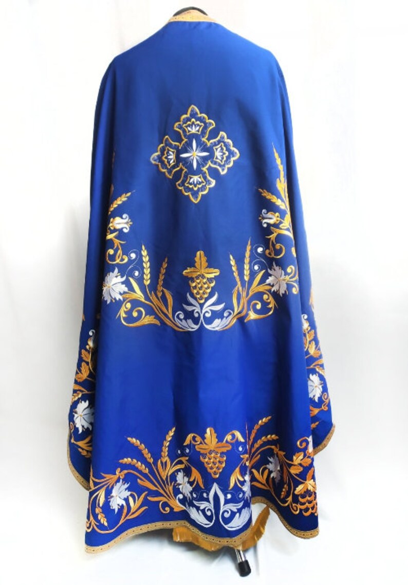 Blue Greek Vestment Priest Robe Orthodox Vestments Etsy