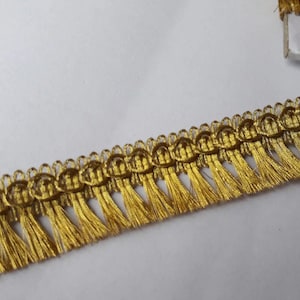 Lurex fringe 0.7&quot; (2 cm) width - Gold fringe - Short Fringe