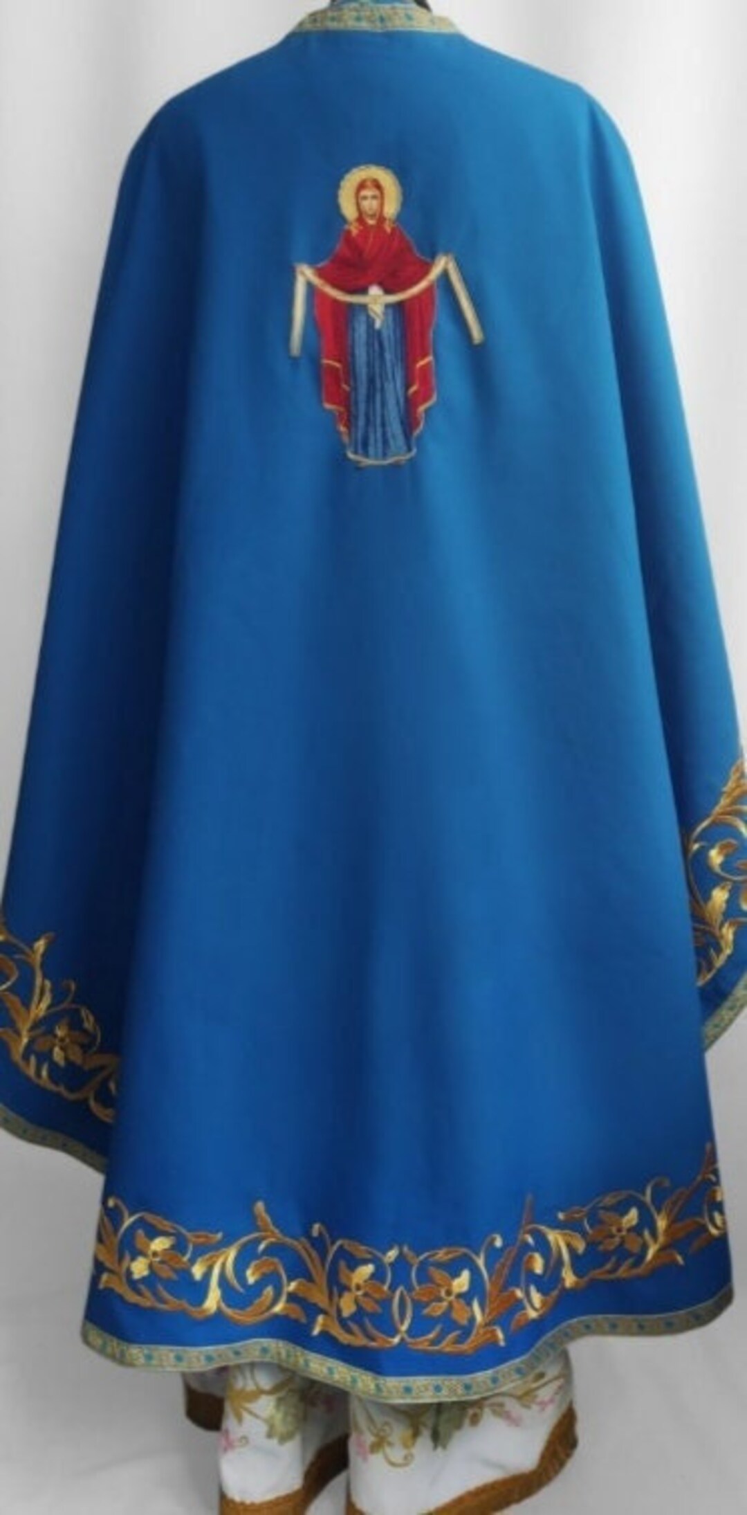 Blue Liturgical Vestment in Gabardine Priest Robe Orthodox Etsy