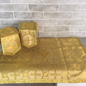 Orthodoxe Kelchhüllen aus griechischem Brokat - Aer und Kelchschleier-Set - Kelchhüllen