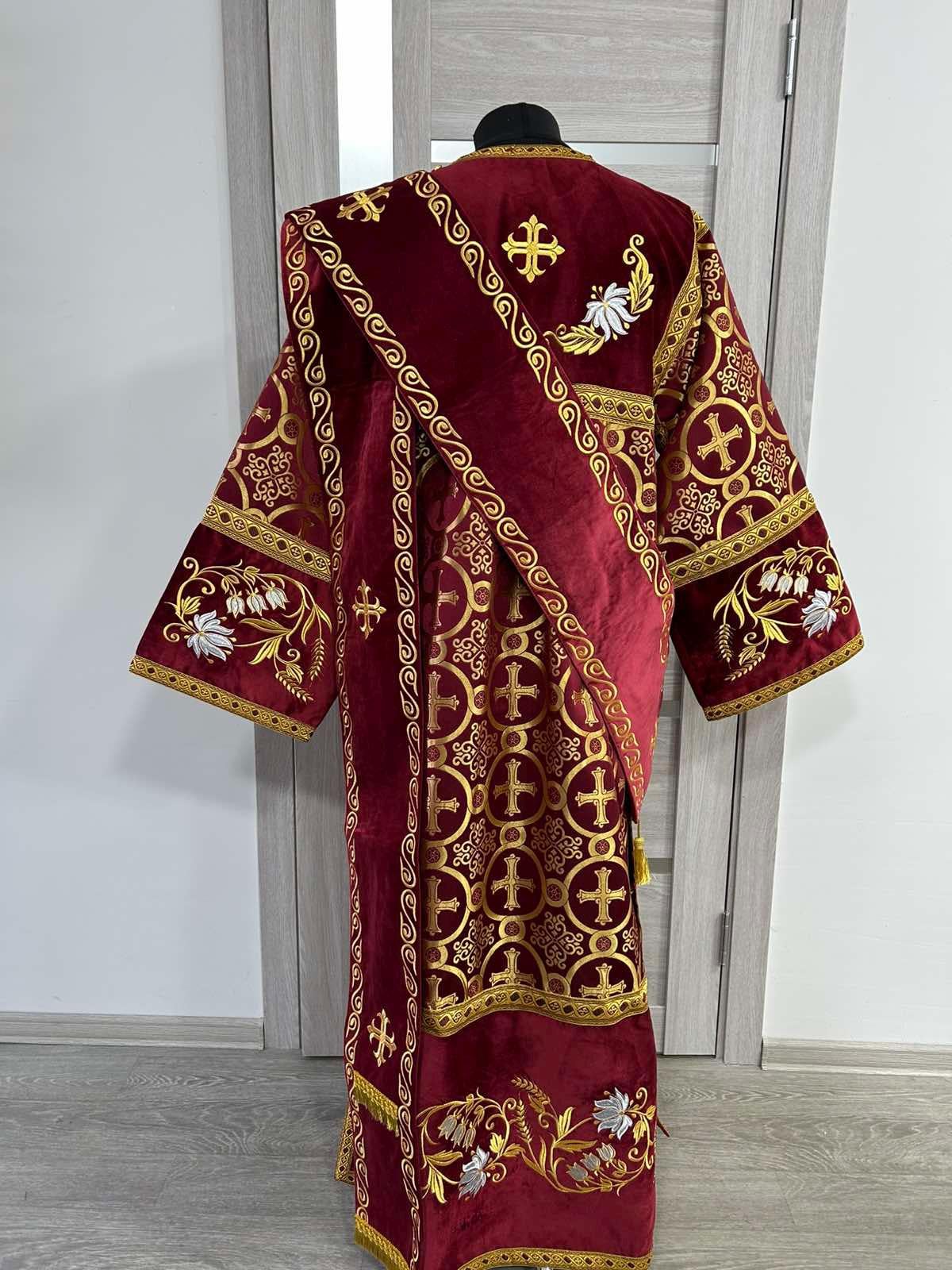 Protodeacon Combined Velvet and Brocade Protodeacon's Stikharion With Double Greek ...