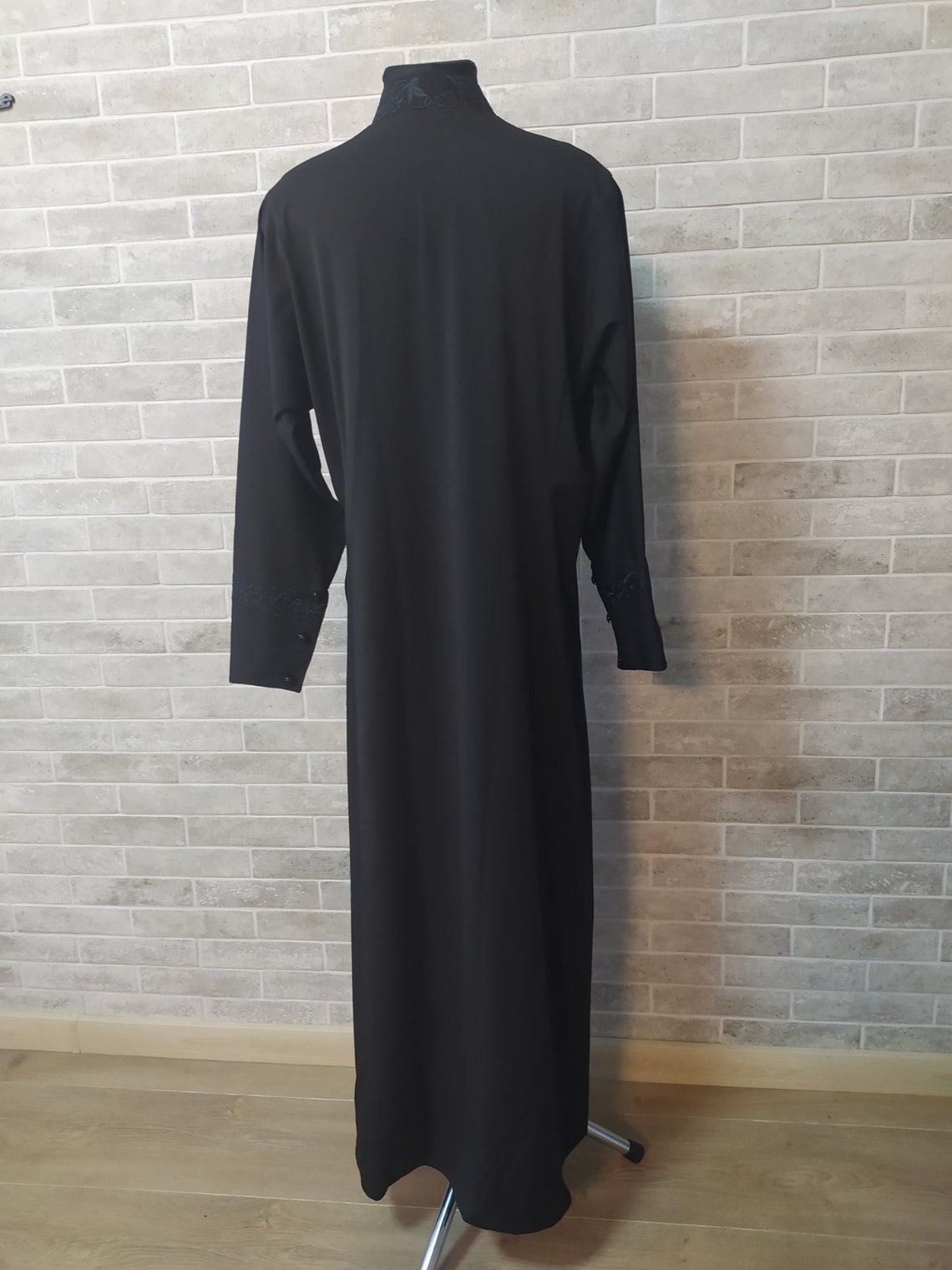 Black Orthodox cassock Greek Cassock in wet silk Greek | Etsy