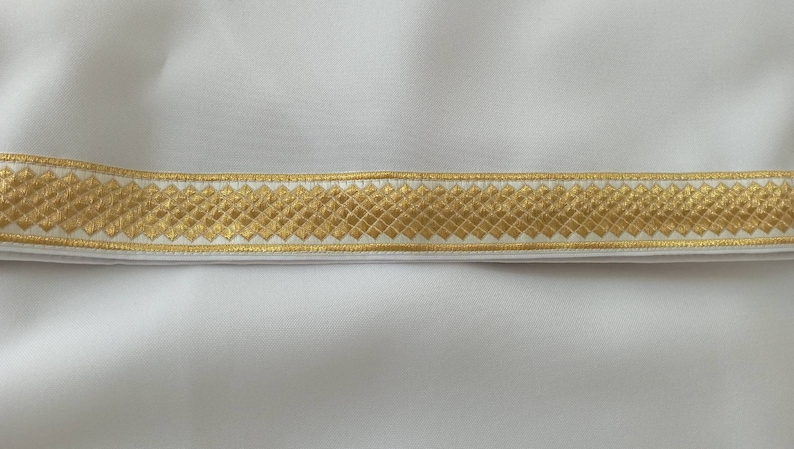 Stykhar sin bordado - podriznik con cinta - Sacerdote stykhar - Vestimenta del altar - Stykhar White+gold