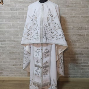 Green Greek vestment - Priest robe - Orthodox vestments - Priest vestment - Clothes for priests - Religious cloth