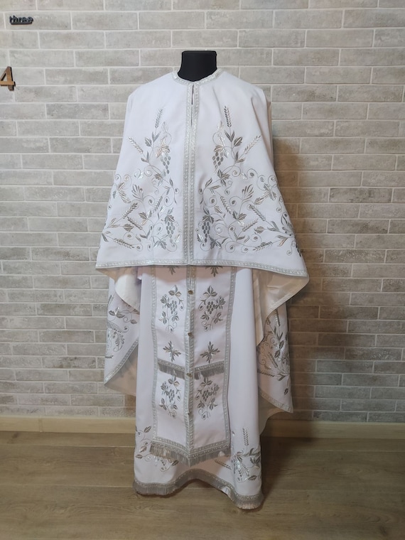 Green Greek vestment - Priest robe - Orthodox vestments - Priest vestment - Clothes for priests - Religious cloth