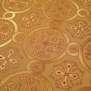 Nika Nonmetallic Greek Brocade - Church Brocade - Liturgical Brocade - Priest Brocade