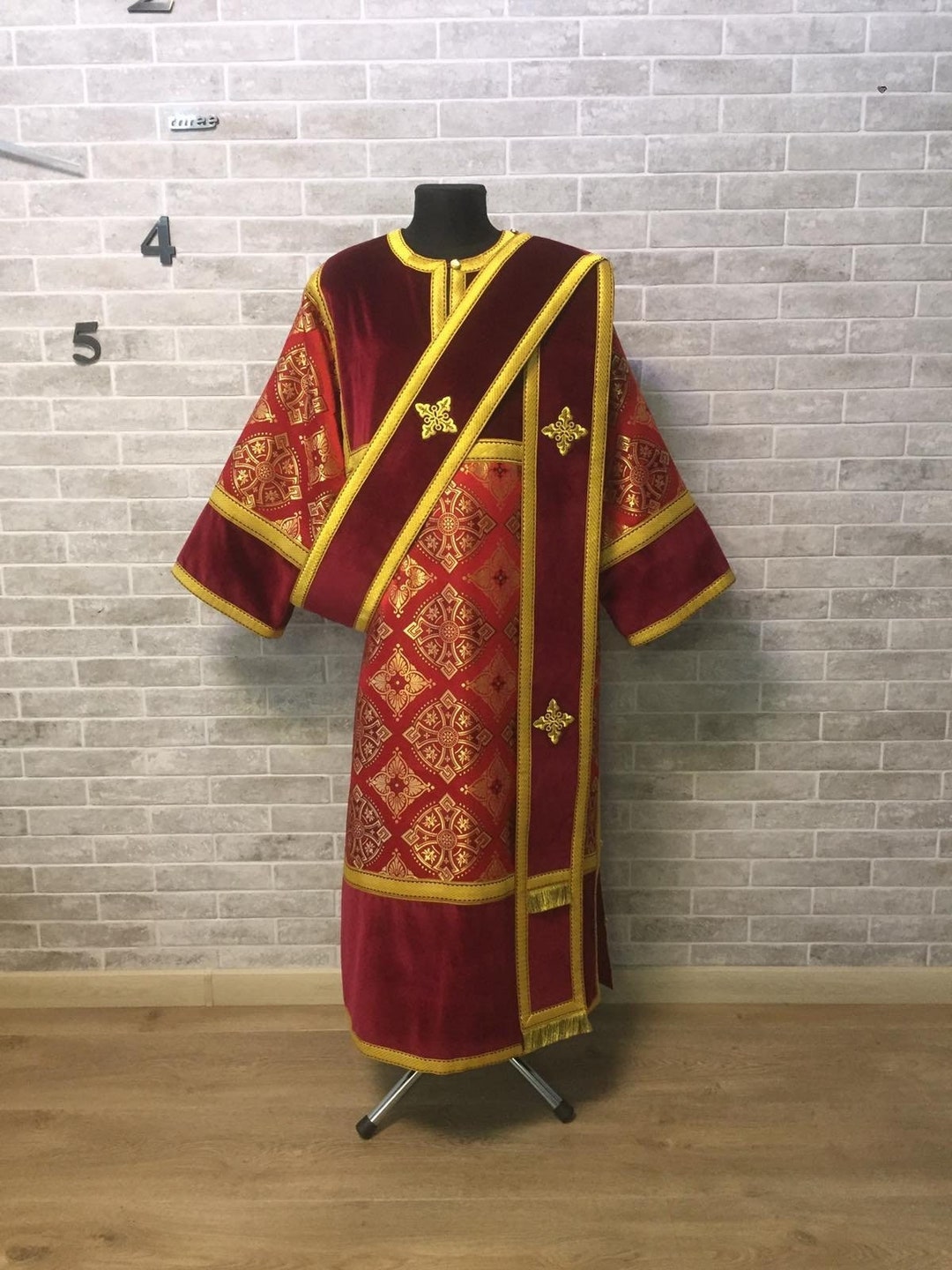 Protodeacon Combined Velvet and Brocade Protodeacon's Stikharion - Deacon's Alb ...