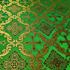 Openwork cross Nonmetallic Brocade - Church Brocade - Liturgical Brocade - Priest Brocade