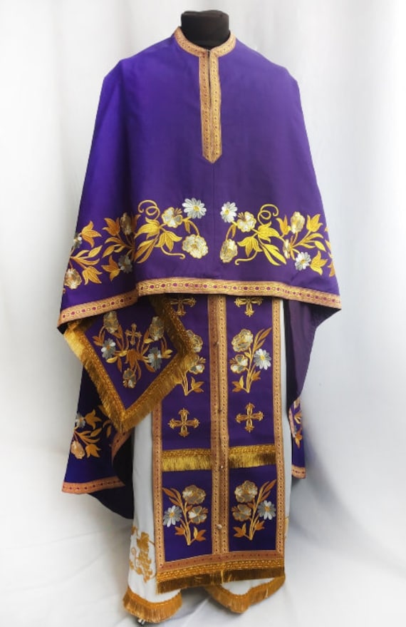 Greca Overcoat Embroidered Greek style vestment Priest robe Orthodox | Etsy