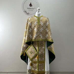 White Greek style vestments set - Orthodox vestments - Priest vestments