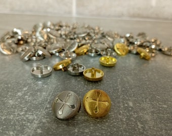 Metal buttons - Gold buttons - Silver buttons - 2cm buttons