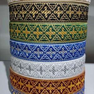 Cruciate Church galoon 2.5 cm (1&quot;) 4 cm (1.5&quot;) - Church galoon - Liturgical Galloon trim - ribbon